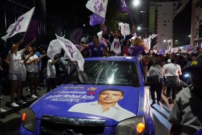 Celebración por el triunfo de Daniel Noboa en Guayaquil.